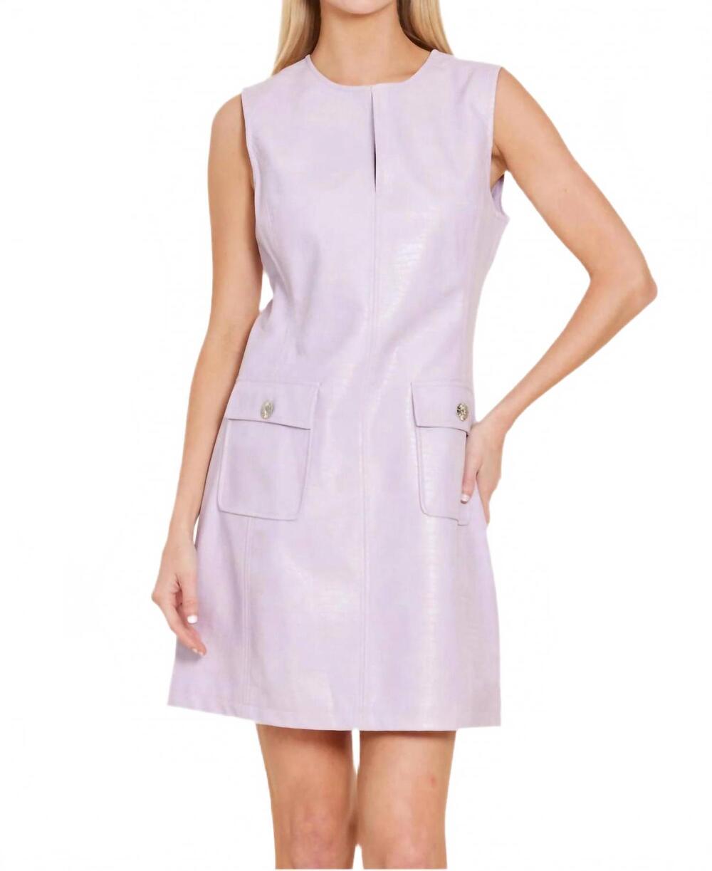 NEW DOLCE CABO faux croc sleeveless dress in lilac
